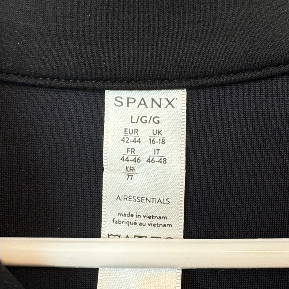 SPANX® AirEssentials stretch-jersey half-zip sweatshirt in Black Size: L - Picture 3 of 5